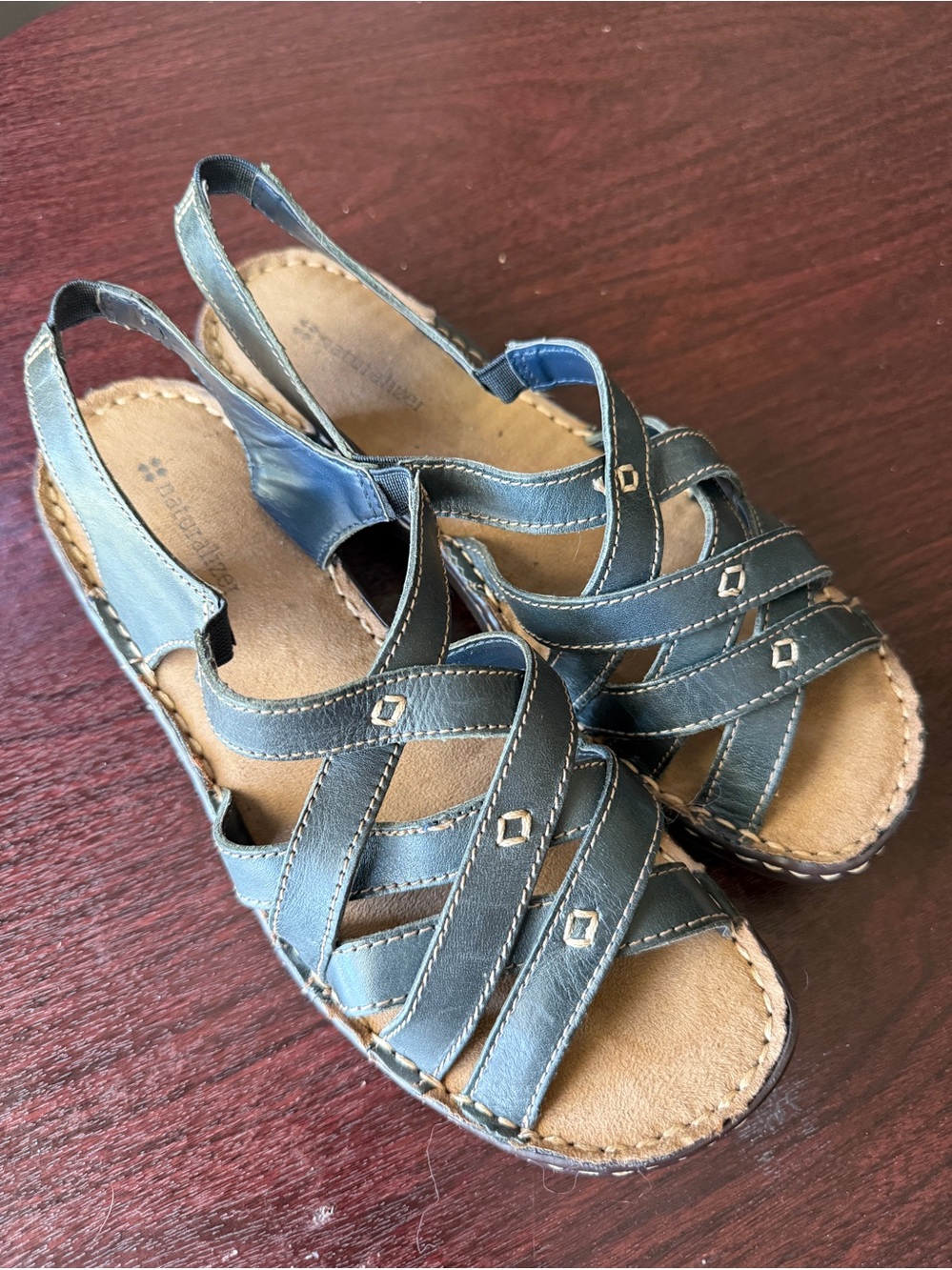 Naturalizer Craft Women's Leather Sandals Brown SZ 8 Comfort Slingback Beach EUC